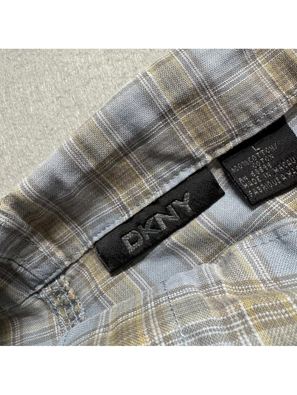 DKNY Mens Plaid Pajama Shorts Large Blue Tan Cotton Drawstring Lounge Sleepwear - Picture 7 of 10